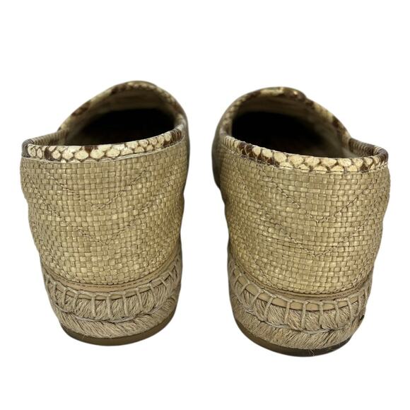 Gucci Beige Python and Raffia GG Marmont Espadrille Flats - Picture 13 of 16